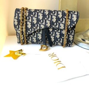 💓🤩 authentic💯 Dior long saddle wallet with chain